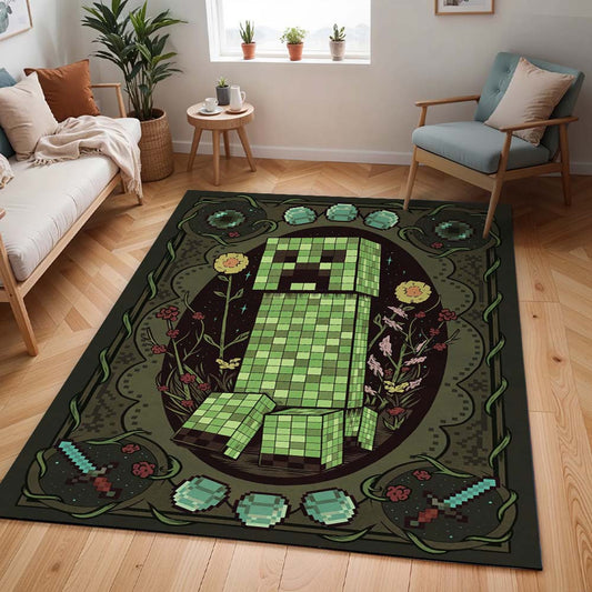 Creeper im Minecraft-Spiel 02 Teppich - TOK