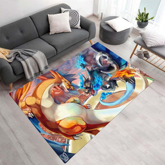 Drachen Pokémon Kampf - Dragon Pokemons Fight Teppich - TOK