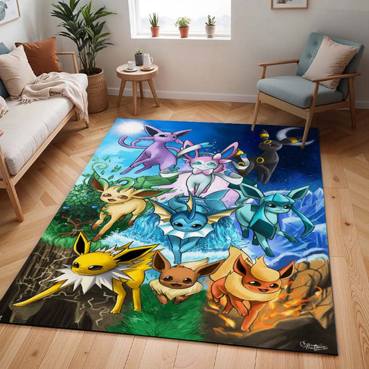 Evoli Entwicklung Pokémon  - Eevee Evolution Pokemon 12 Teppich - TOK
