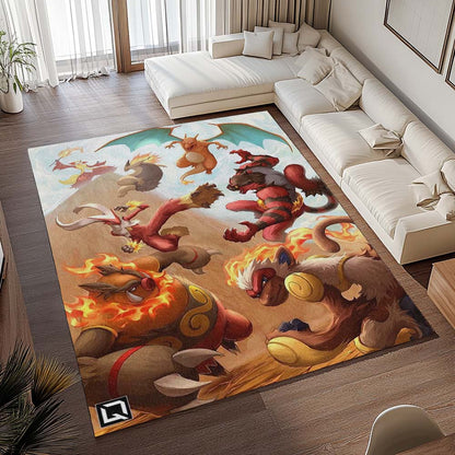 Feuer-Typ Pokémon - Fire Type Pokemon Teppich - TOK 2