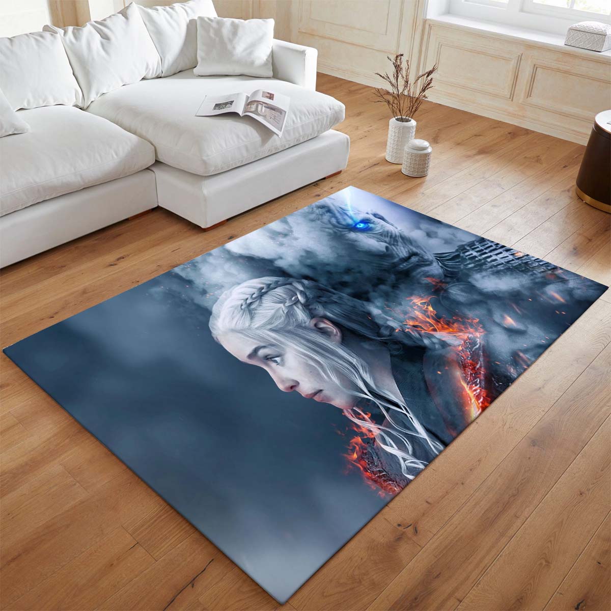 Game of Thrones Daenerys Targaryen Mutter der Drachen und Weißer Wanderer 35 Teppich - TOK 2
