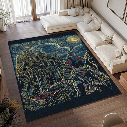 God of War Ragnarök Kratos Geist von Sparta Van Gogh Stil Teppich - TOK 2