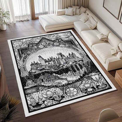 Harry Potter Schule von Hogwarts und Symbole Teppich - TOK 2