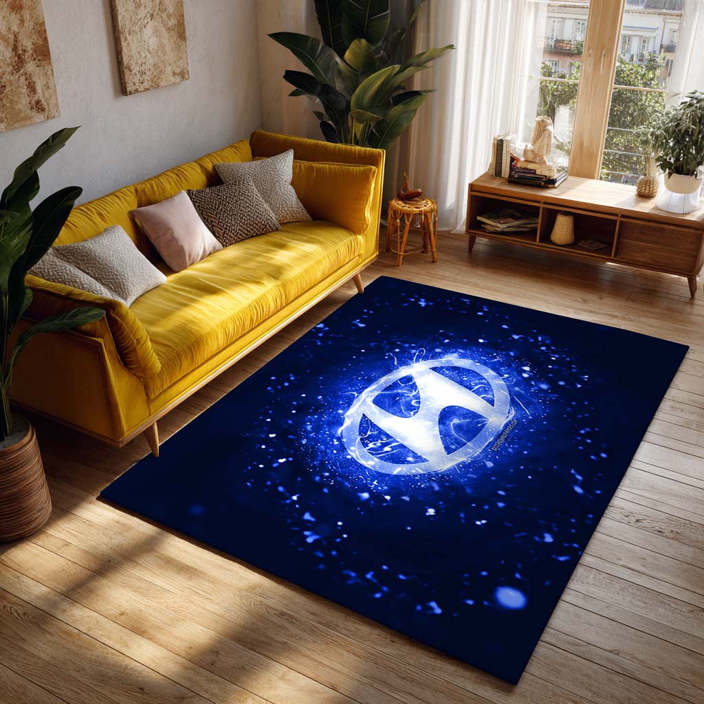 Hyundai Blue Dark Background Teppich - Teppich mit Automotiv-Motiv-2