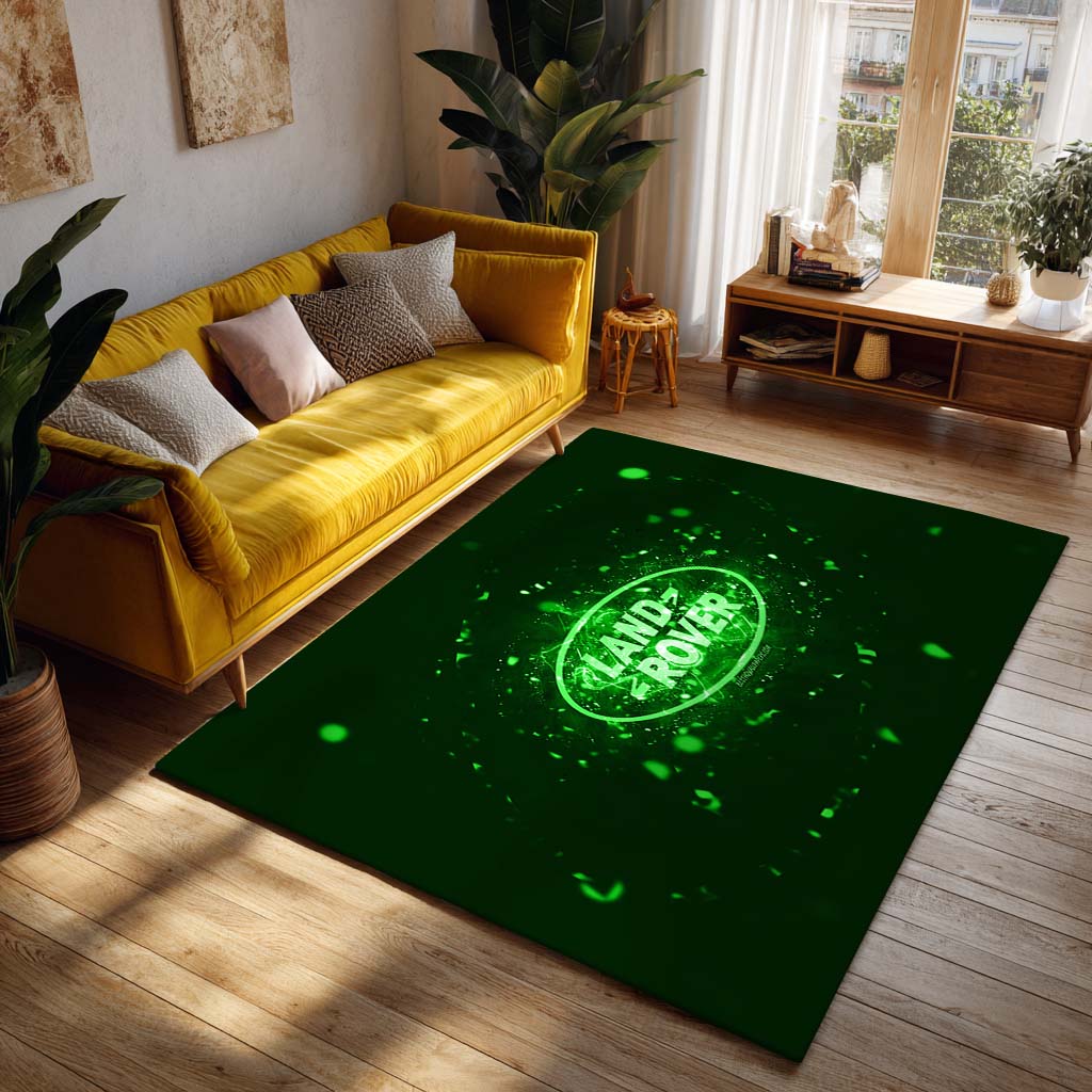 Land Rover Green Neon Lights Teppich - Teppich mit Automotiv-Motiv-2