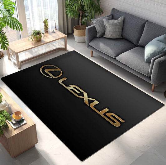 Lexus Golden Logo Black Background Teppich - Teppich mit Automotiv-Motiv