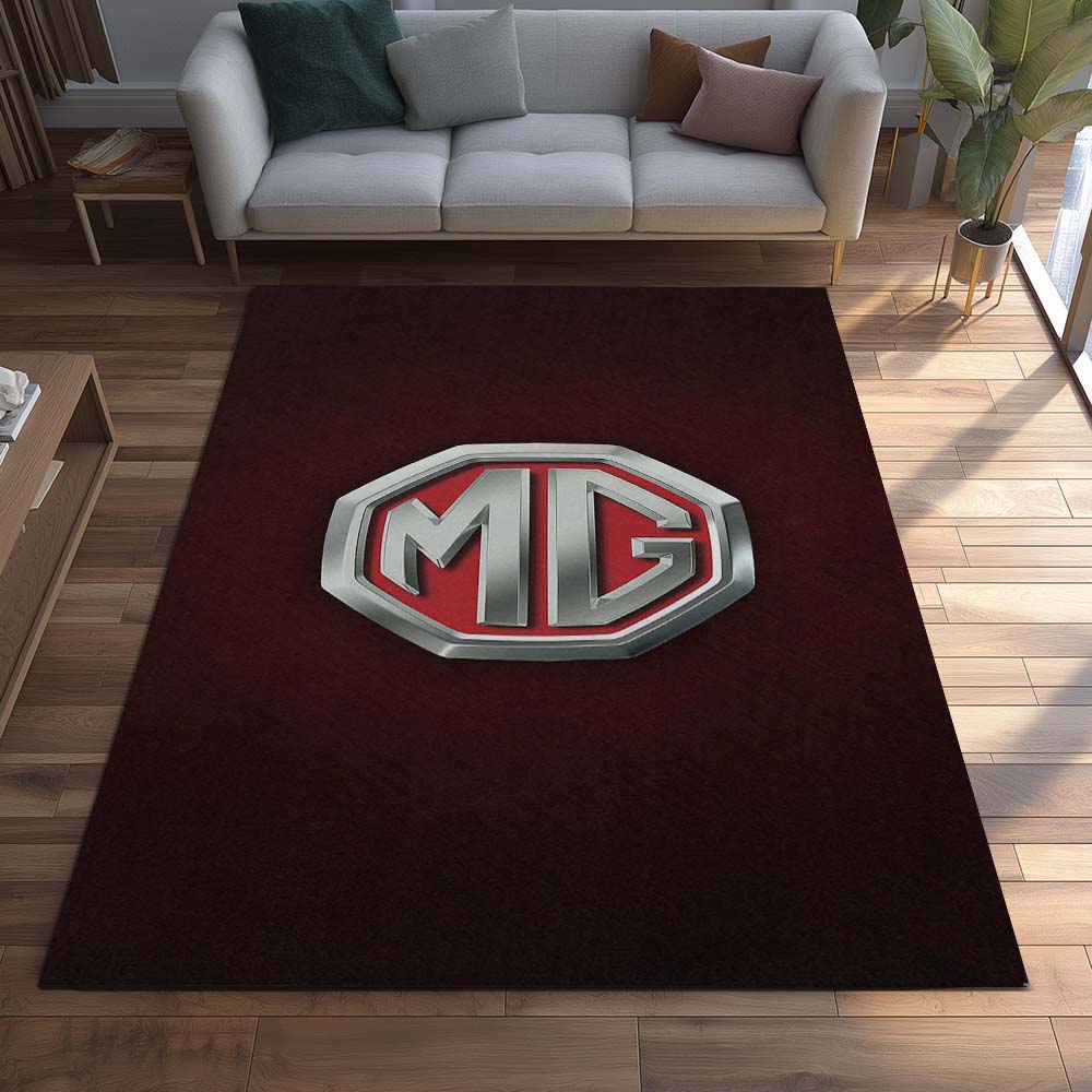 MG Dark Red Background Teppich - Teppich mit Automotiv-Motiv-2