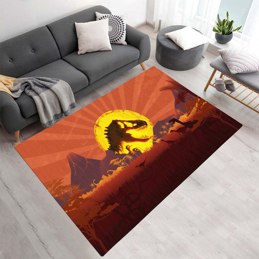 Majestätischer Blick auf Jurassic Park in voller Pracht Teppich - TOK