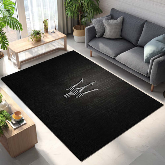 Maserati Black Background Teppich - Teppich mit Automotiv-Motiv