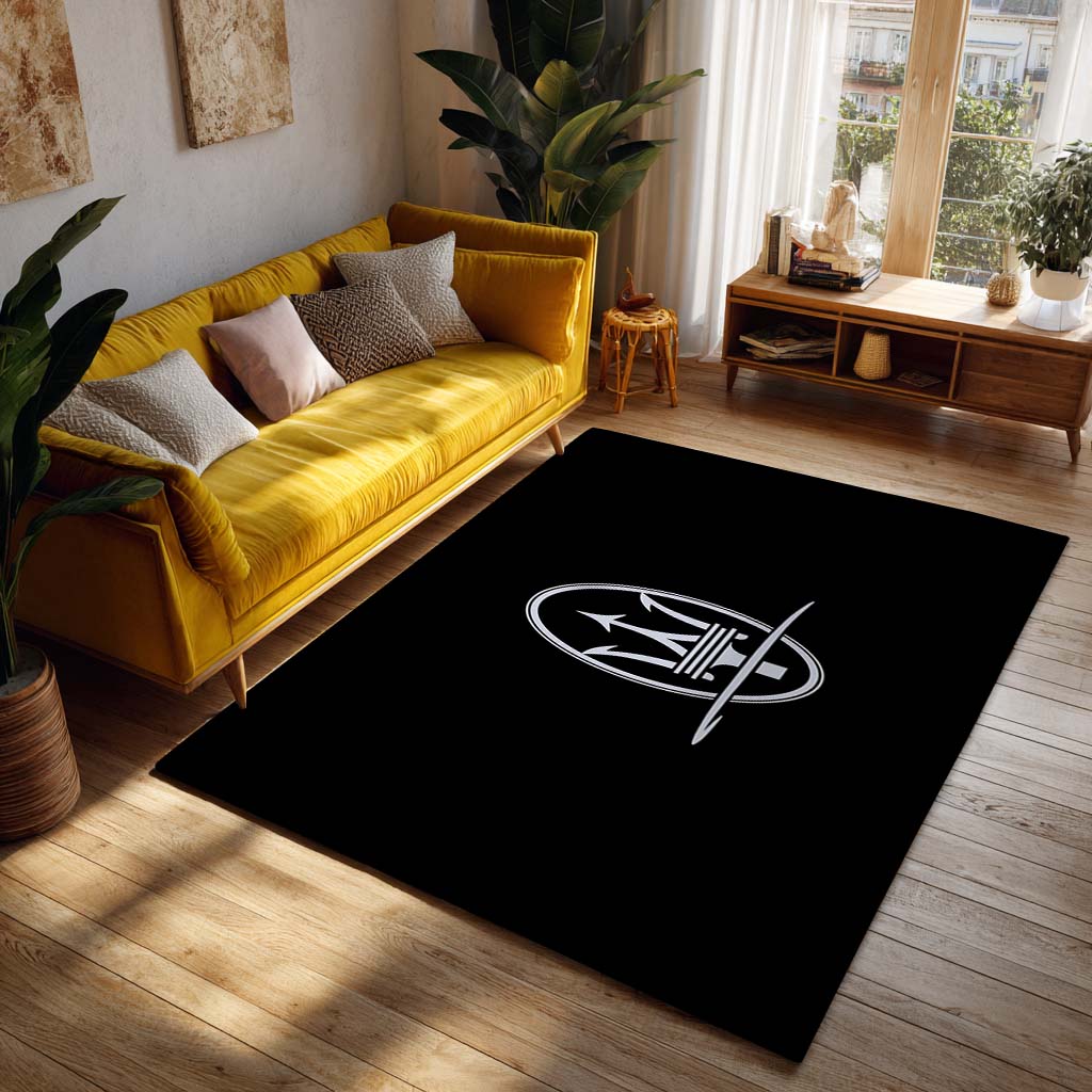 Maserati Symbol Black Background Teppich - Teppich mit Automotiv-Motiv-2