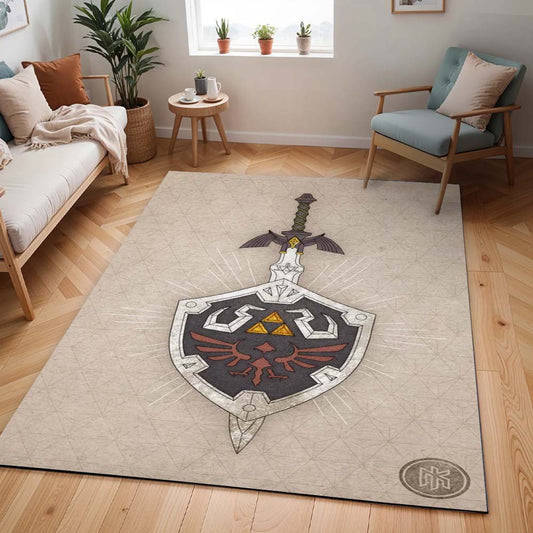 Master-Schwert und Hylia-Schild Die Legende von Zelda Teppich - TOK