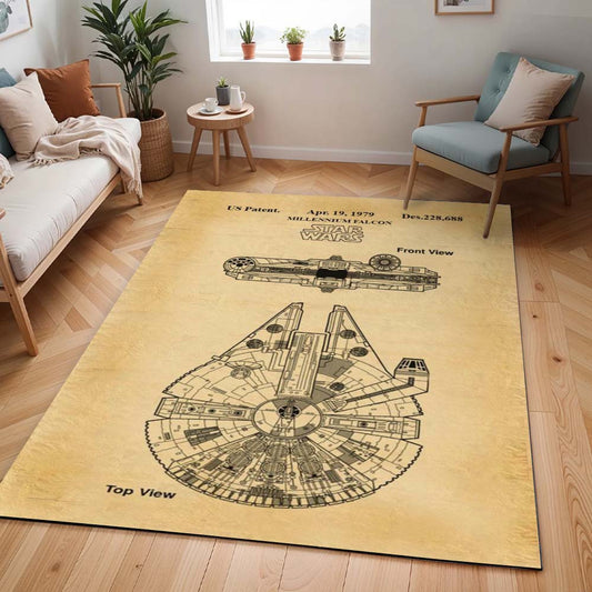 Millennium Falke Star Wars Bauplan Teppich - TOK