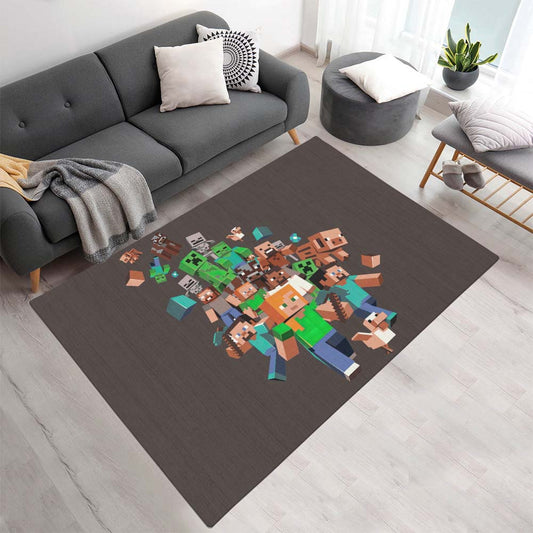 Minecraft Alle Charaktere Steve Creeper Schwein Zombie Dorfbewohner Teppich - TOK