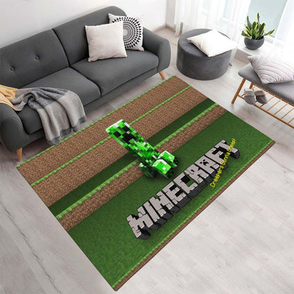 Minecraft Klassischer Creeper unzufrieden Teppich - TOK