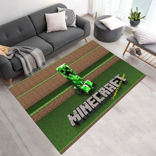 Minecraft Klassischer Creeper unzufrieden Teppich - TOK