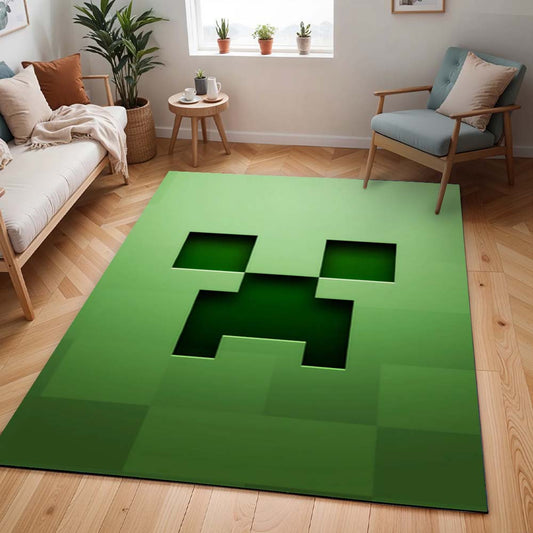 Minecraft Creeper Grünes Gesicht Teppich - TOK