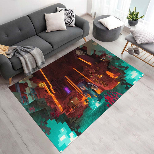 Minecraft Nether Korrumpiertes Biom Schweinemenschen Netherrack Teppich - TOK