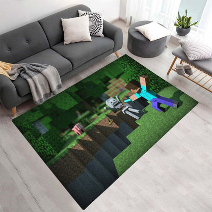 Minecraft Steve Kampf gegen den Feind Teppich - TOK