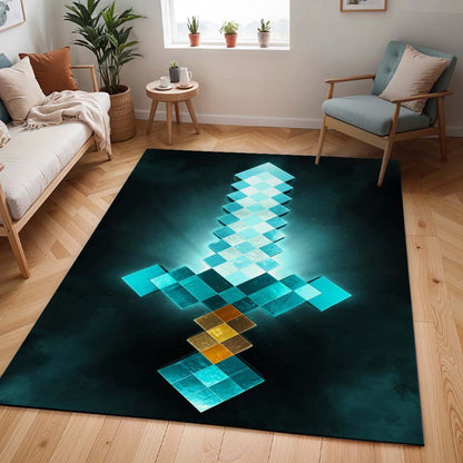 Minecraft Steve Schwert Diamantschwert Teppich - TOK