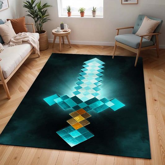 Minecraft Steve Schwert Diamantschwert Teppich - TOK