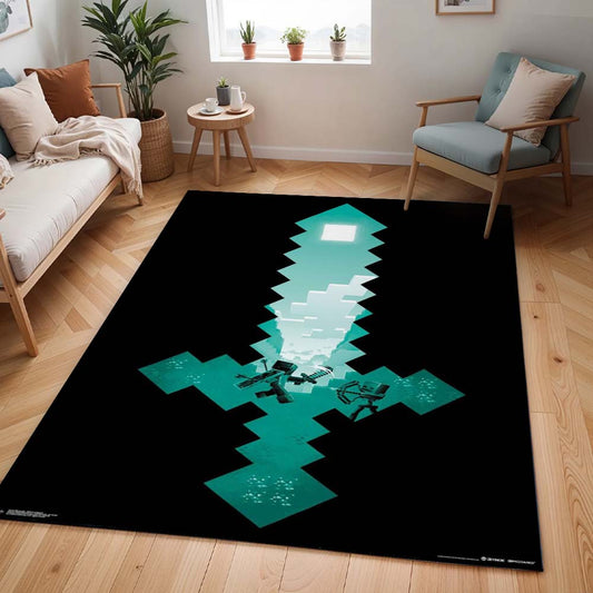 Minecraft Steve Schwert Diamantschwert 2 Teppich - TOK