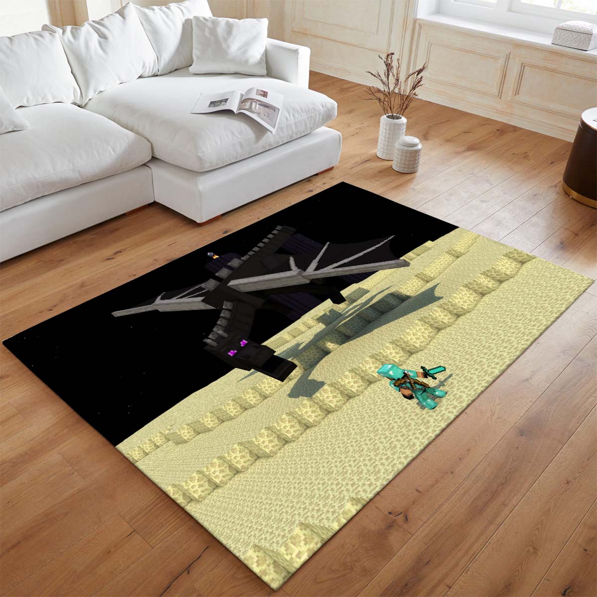 Minecraft Steve und Enderdrachen im Ende Teppich - TOK 2