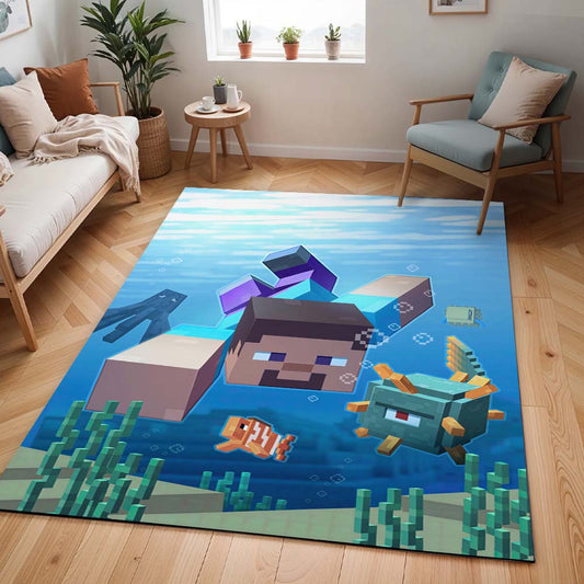 Minecraft Steve unter Wasser Teppich - TOK