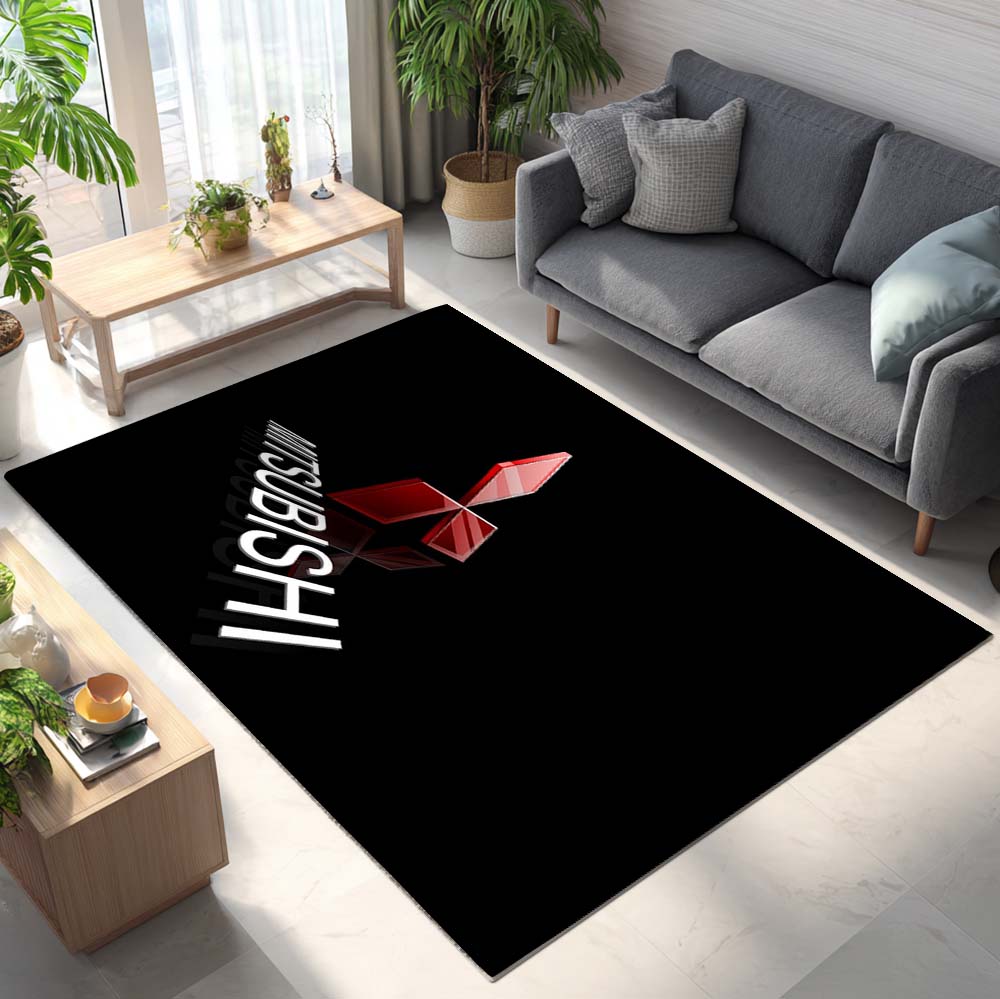 Mitsubishi Black Background Teppich - Teppich mit Automotiv-Motiv