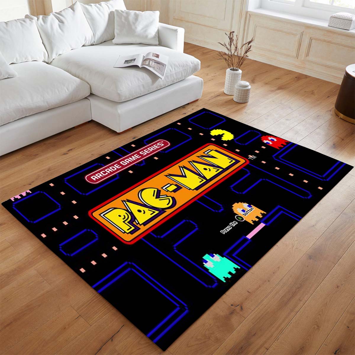 Pac-Man Spiel Icon und Geister Teppich - TOK 2