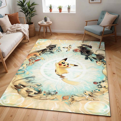 Pikachu und Evoli Entwicklungen Pokémon - Pikachu And Eevee Evolutions Pokemon Teppich - TOK