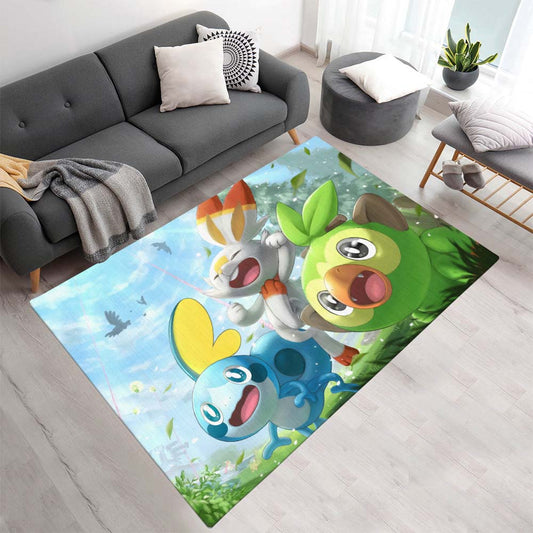 Chimpep Hopplo Memmeon Pokémon  - Scorbunny Grookey Sobble Pokemon 2 Teppich - TOK