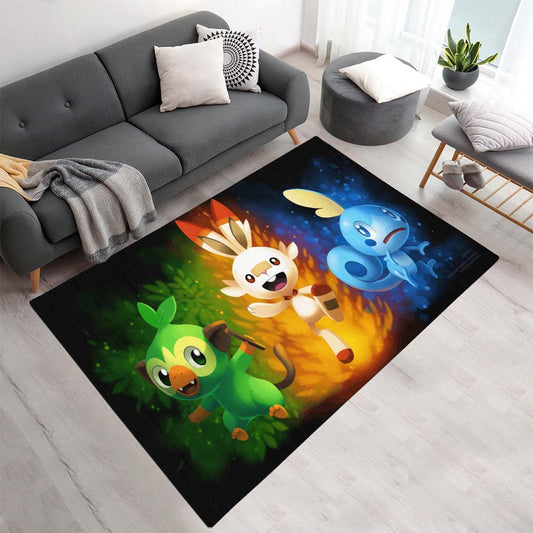 Chimpep Hopplo Memmeon Pokémon  - Scorbunny Grookey Sobble Pokemon 3 Teppich - TOK