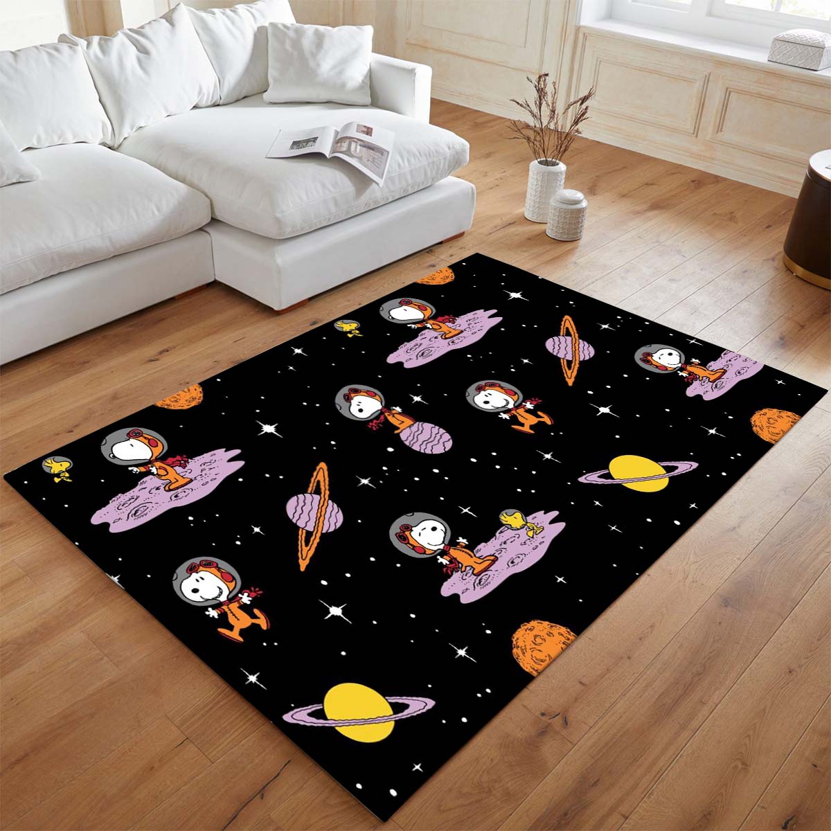 Snoopy und Woodstock zum Mond Teppich - TOK 2