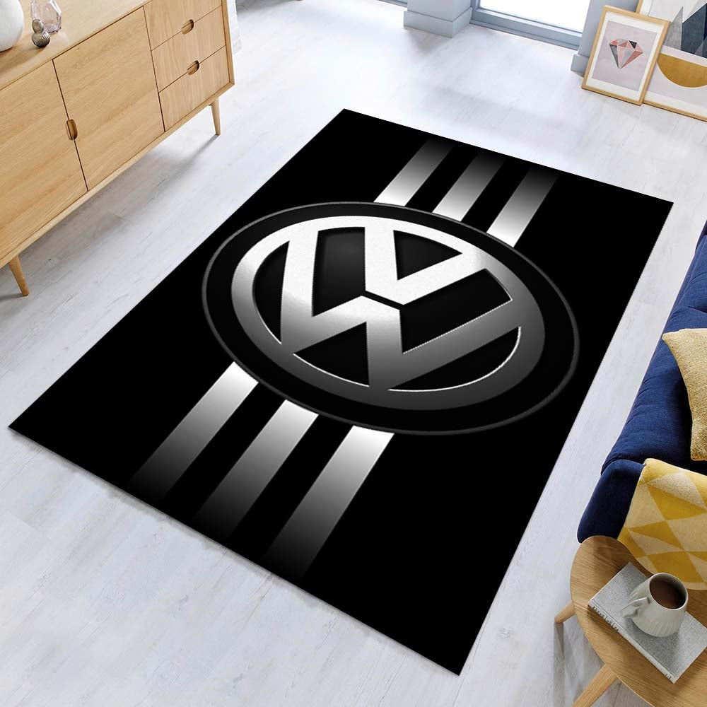 Volkswagen Logo Dark Style Teppich - Teppich mit Automotiv-Motiv