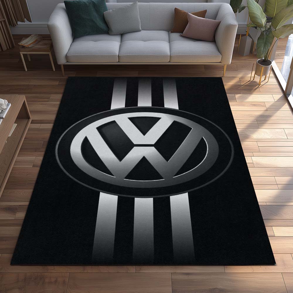 Volkswagen Logo Dark Style Teppich - Teppich mit Automotiv-Motiv-2