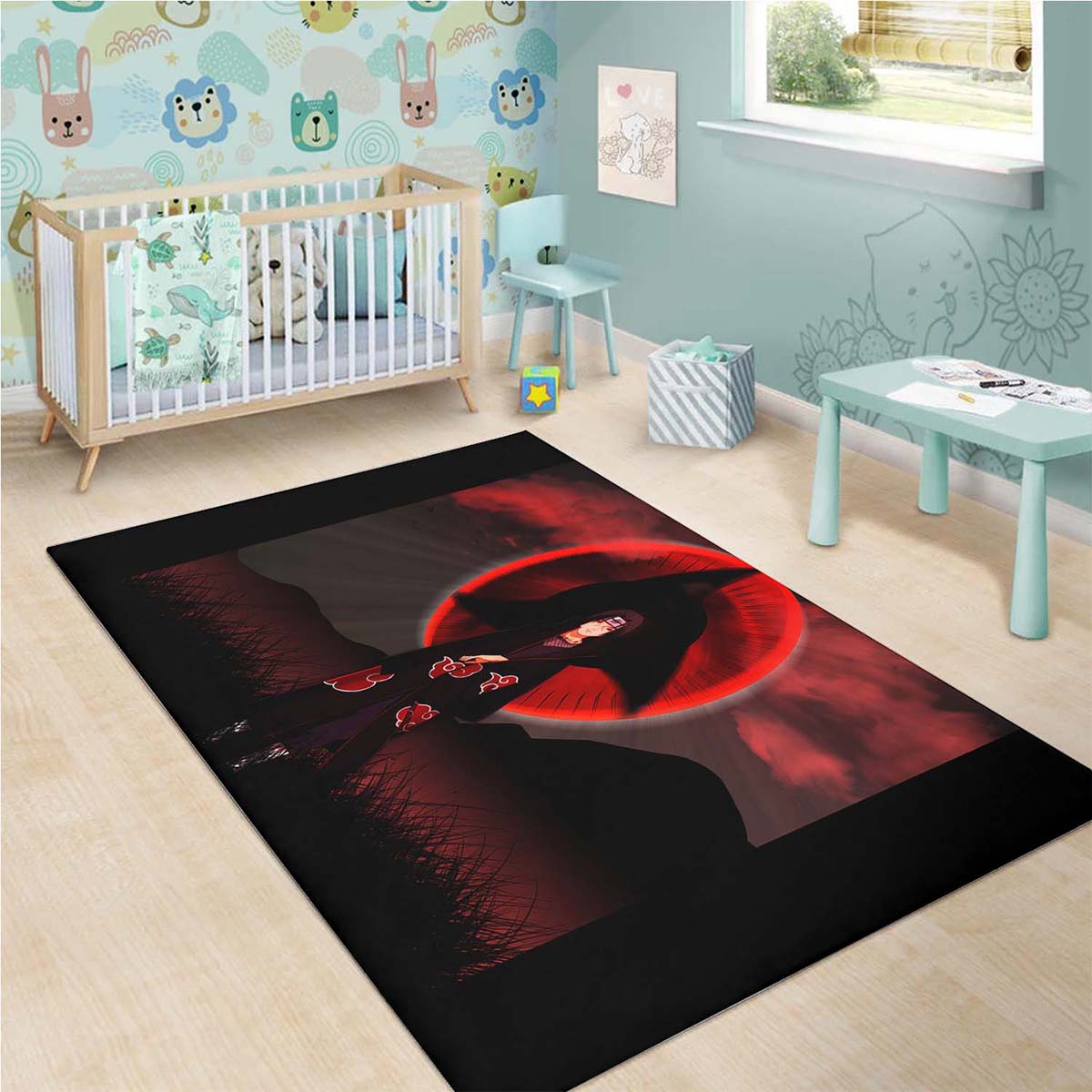 Akatsuki Itachi Mangekyou Sharingan Anime Naruto Teppich 3