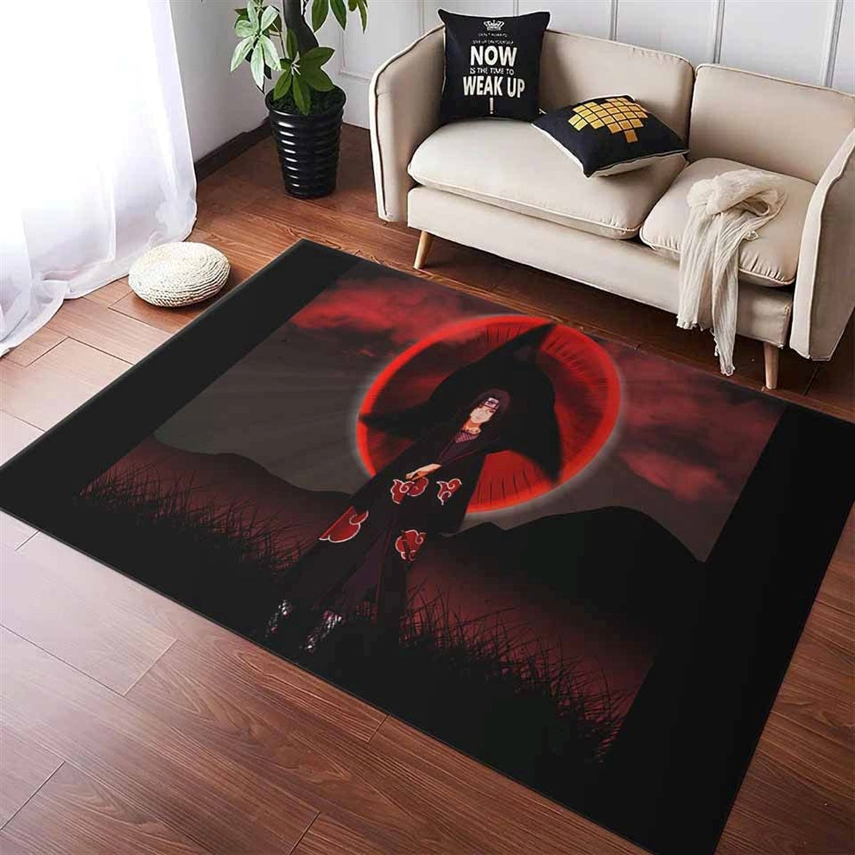 Akatsuki Itachi Mangekyou Sharingan Anime Naruto Teppich