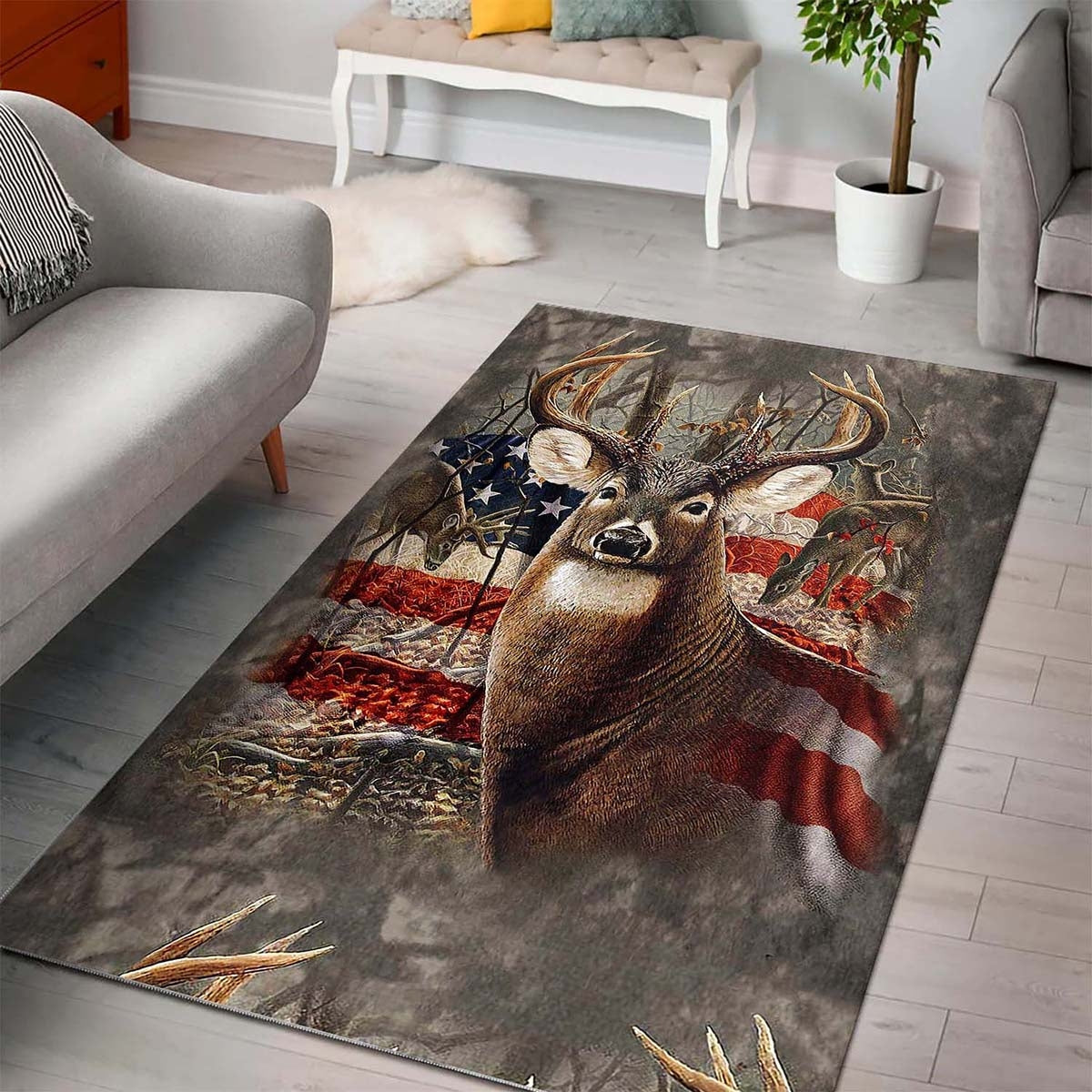 Amerikanischer Hirsch Teppich