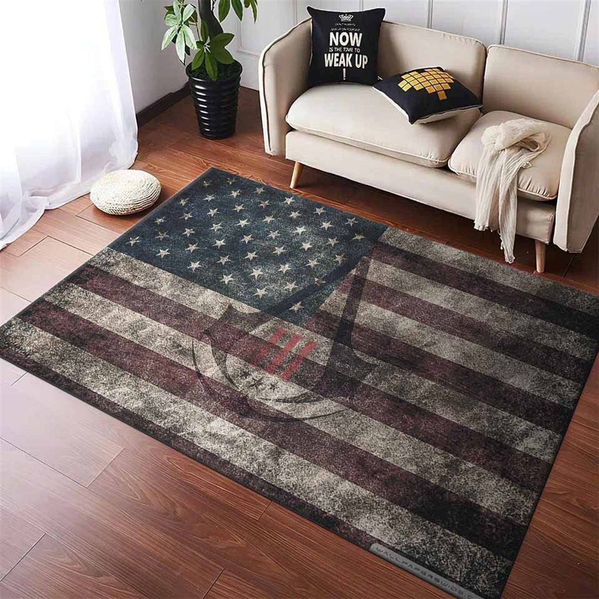 Assassins Creed Iii American Eroded Flag Teppich