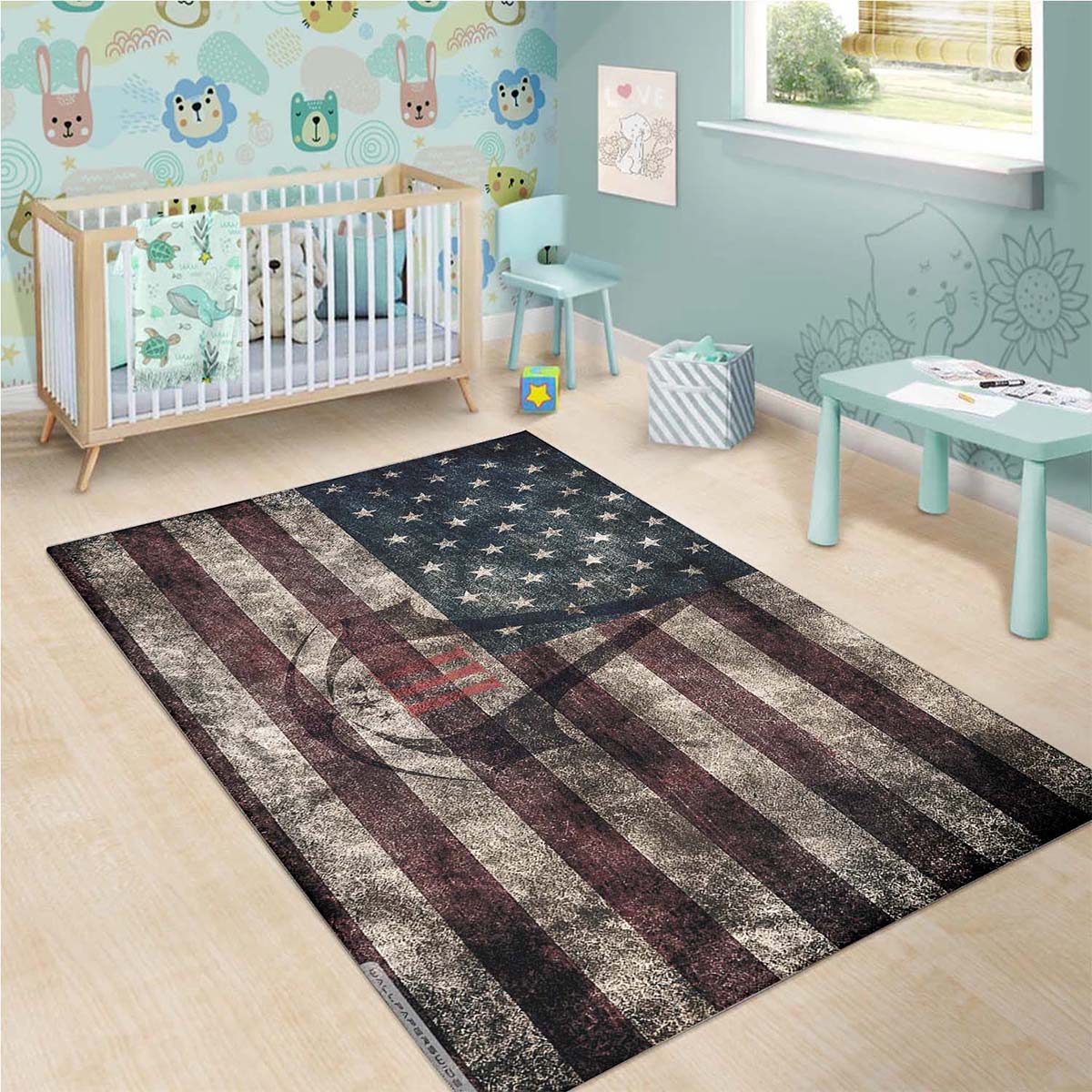 Assassins Creed Iii American Eroded Flag Teppich 3