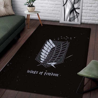 Attack On Titan Anime - Wings Of Freedom Black And White Galaxy Teppich 2