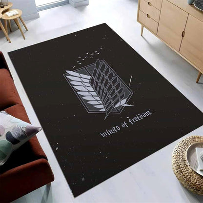 Attack On Titan Anime - Wings Of Freedom Black And White Galaxy Teppich