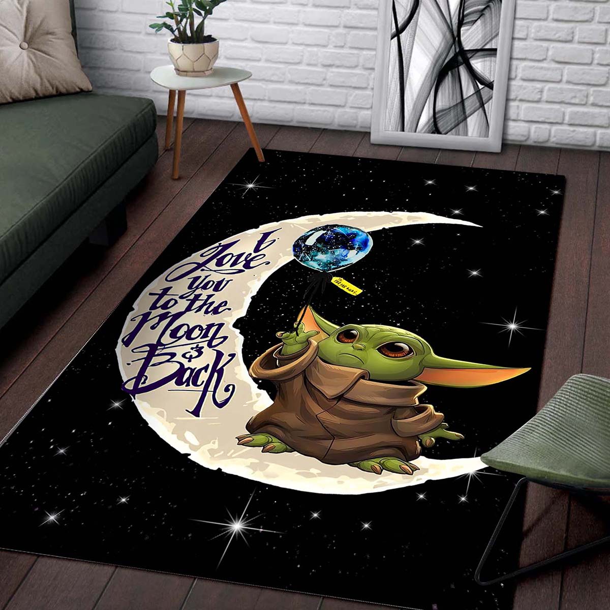 Baby Yoda Ich Liebe Dich Bis Zum Mond Und Zurck Teppich 2