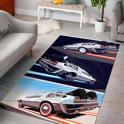 Back To The Future Delorean Car Teppich 3