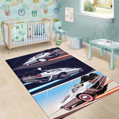Back To The Future Delorean Car Teppich