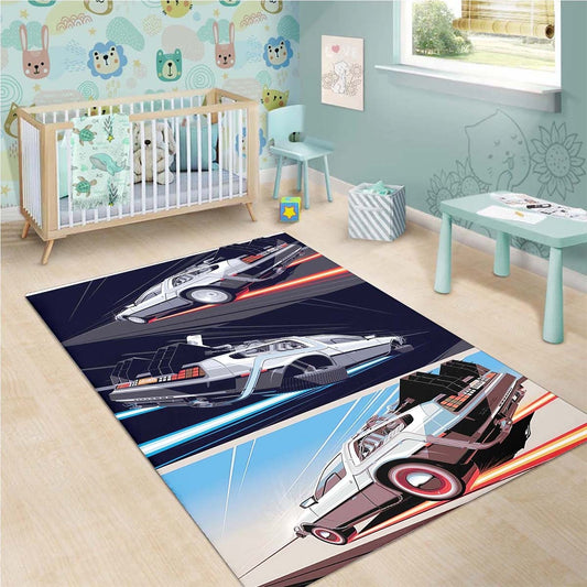 Back To The Future Delorean Car Teppich