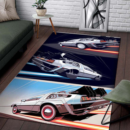 Back To The Future Delorean Car Teppich 2
