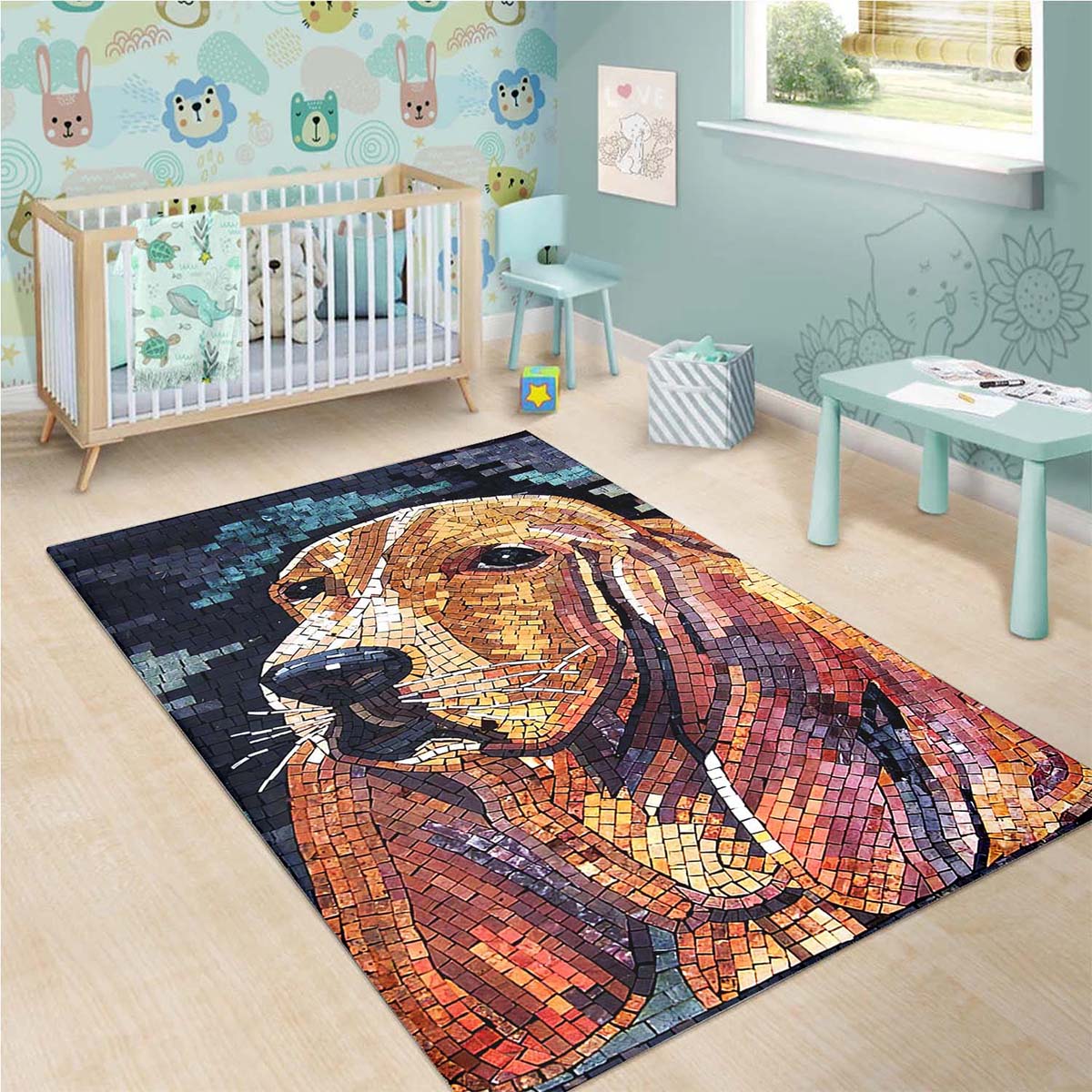 Basset Hound Dd120801a Teppich 3