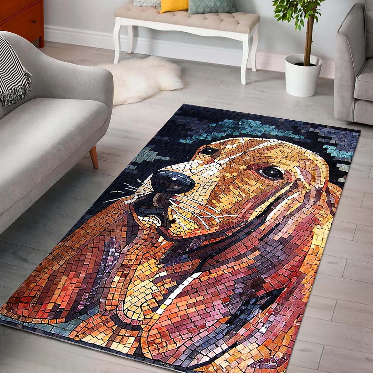 Basset Hound Dd120801a Teppich