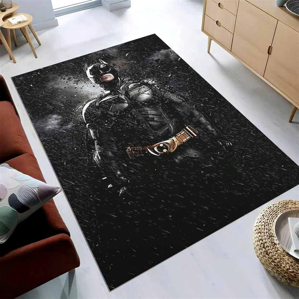 Batman Dunkle Nacht Im Regen Teppich